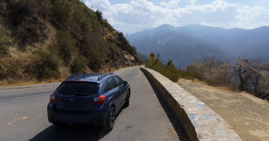 Car on mountain road